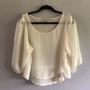 Babydoll Sheer cream blouse